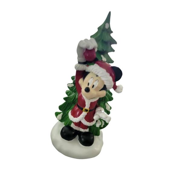 Disney Mickey Mouse Santa Figurine Christmas Tree Home Decor Resin 12‎ Inch NEW - Picture 1 of 4